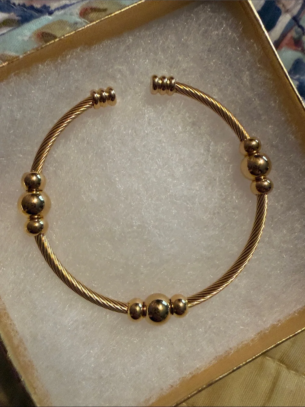 Gold-Tone Twisted Cable Open Cuff Bracelet